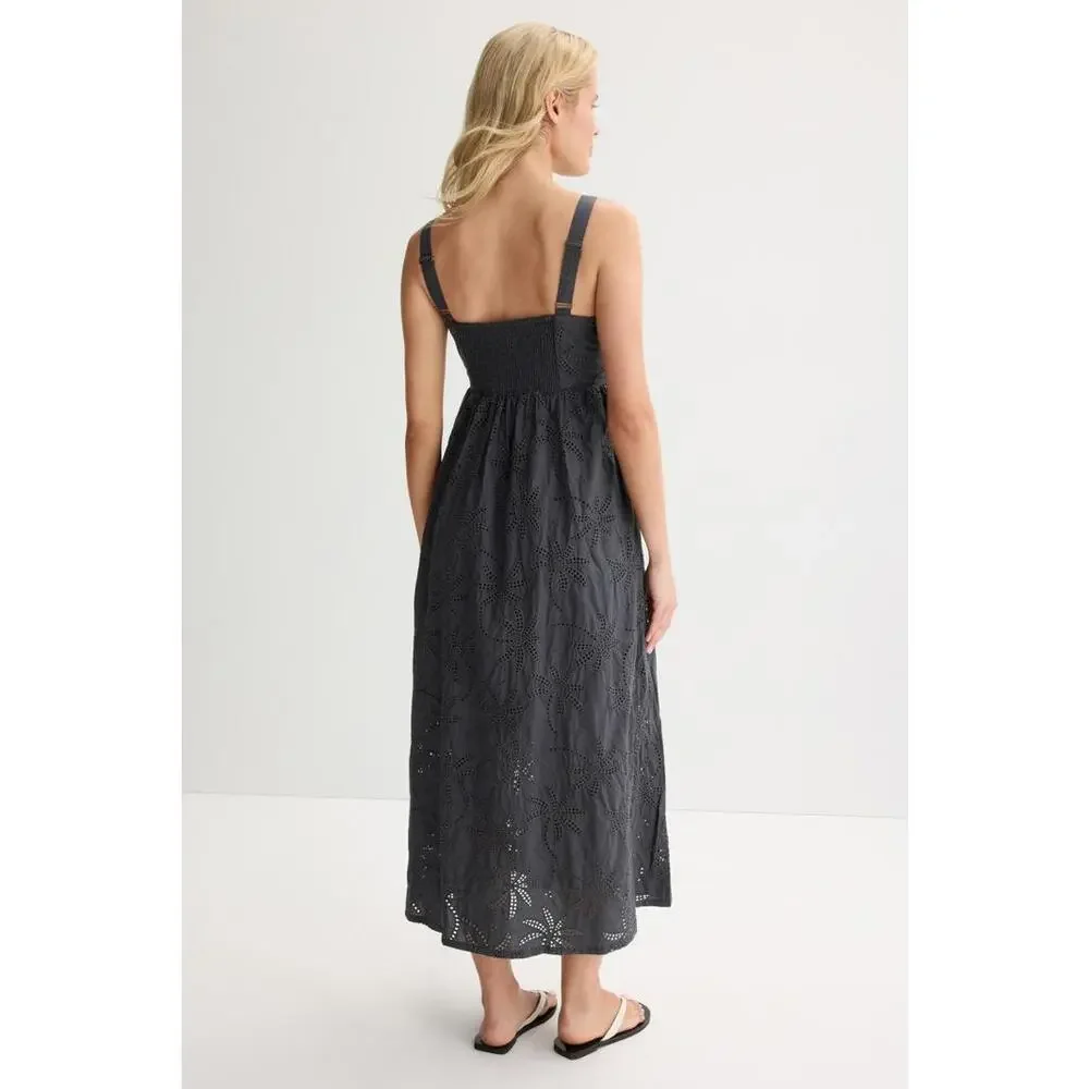 Marine Layer Blue All Over Eyelet Maxi Dress Size L